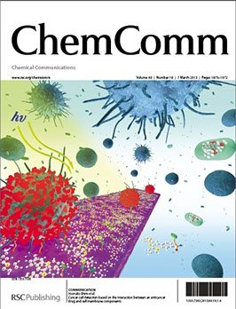 ChemComm journal cover featuring the lab's work